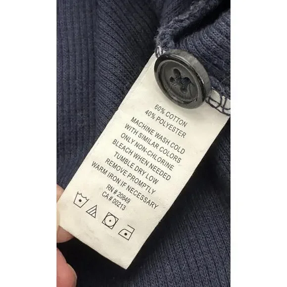 Stanley Thermal Shirt Mens 2XLT Blue Henley Pullover Waffle Long Sleeve Workwear - Picture 5 of 5